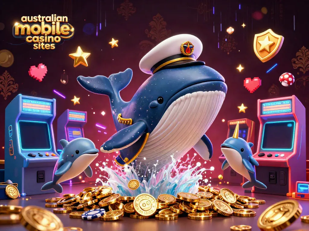 Experience thrilling moments at australian mobile casino sites with vibrant 3D casino elements and characters.