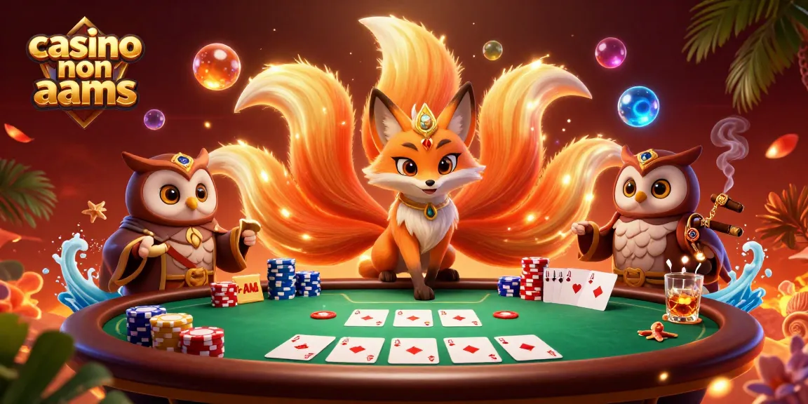 Giocare in un casino non AAMS con un tavolo di poker affascinante e decorazioni vivaci.