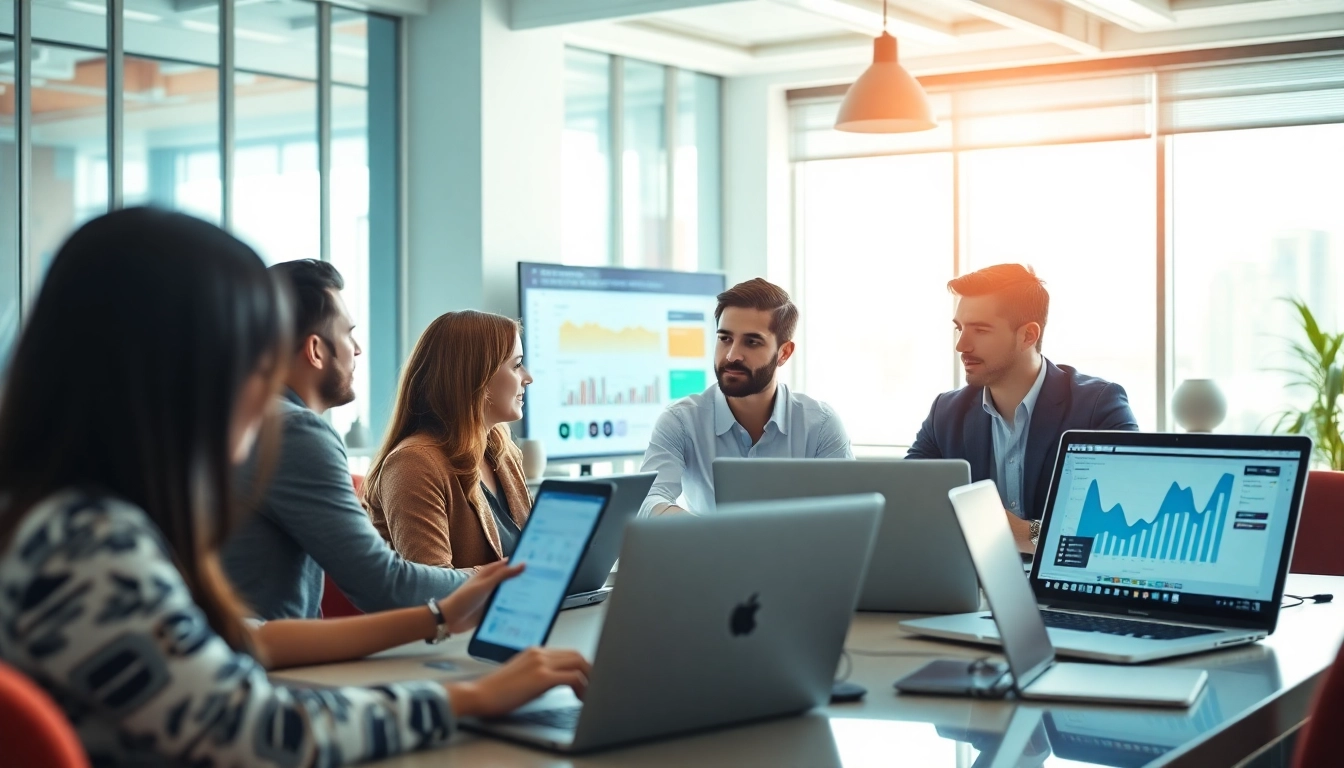 Enhance your edmonton seo strategy with a professional team collaborating creatively.