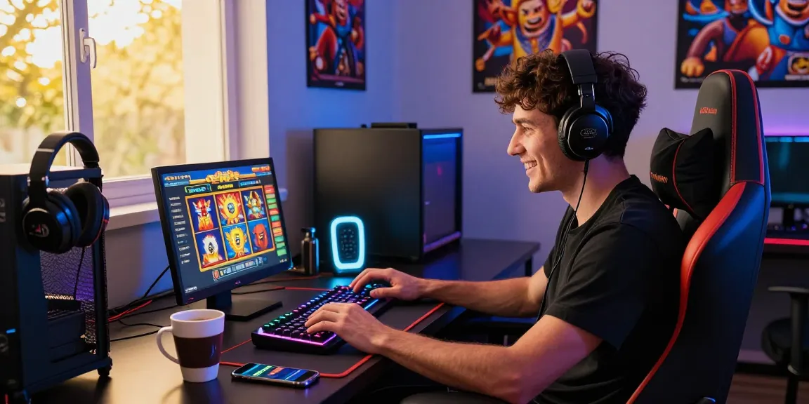 Exciting online gaming scene showcasing slot deposit 1k access through a vibrant gaming setup.
