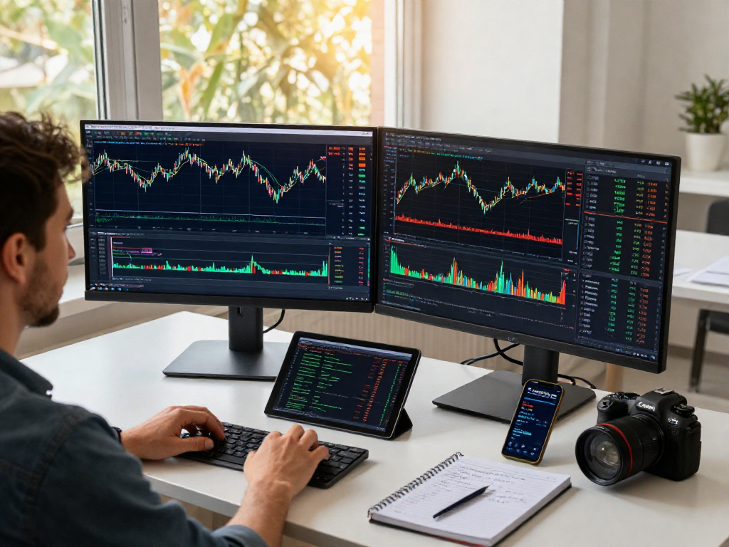 MetaTrader 5 trading space with charts and modern tech tools for market analysis
