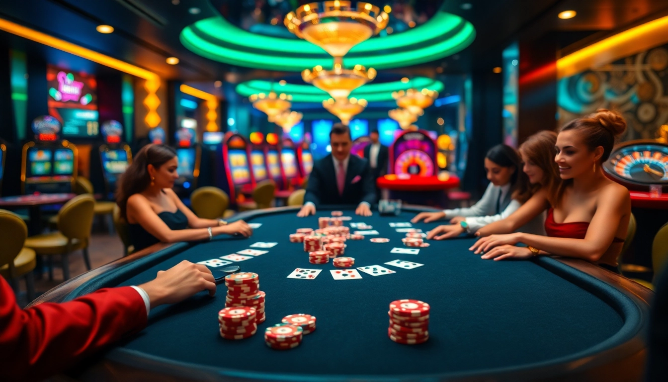 Experience excitement at https://xx88.pizza/ with vibrant casino gameplay at a poker table.