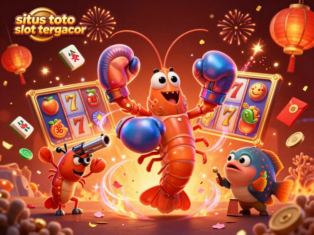Experience excitement at situs toto slot tergacor with vibrant slot reels, festive elements, and dynamic characters.