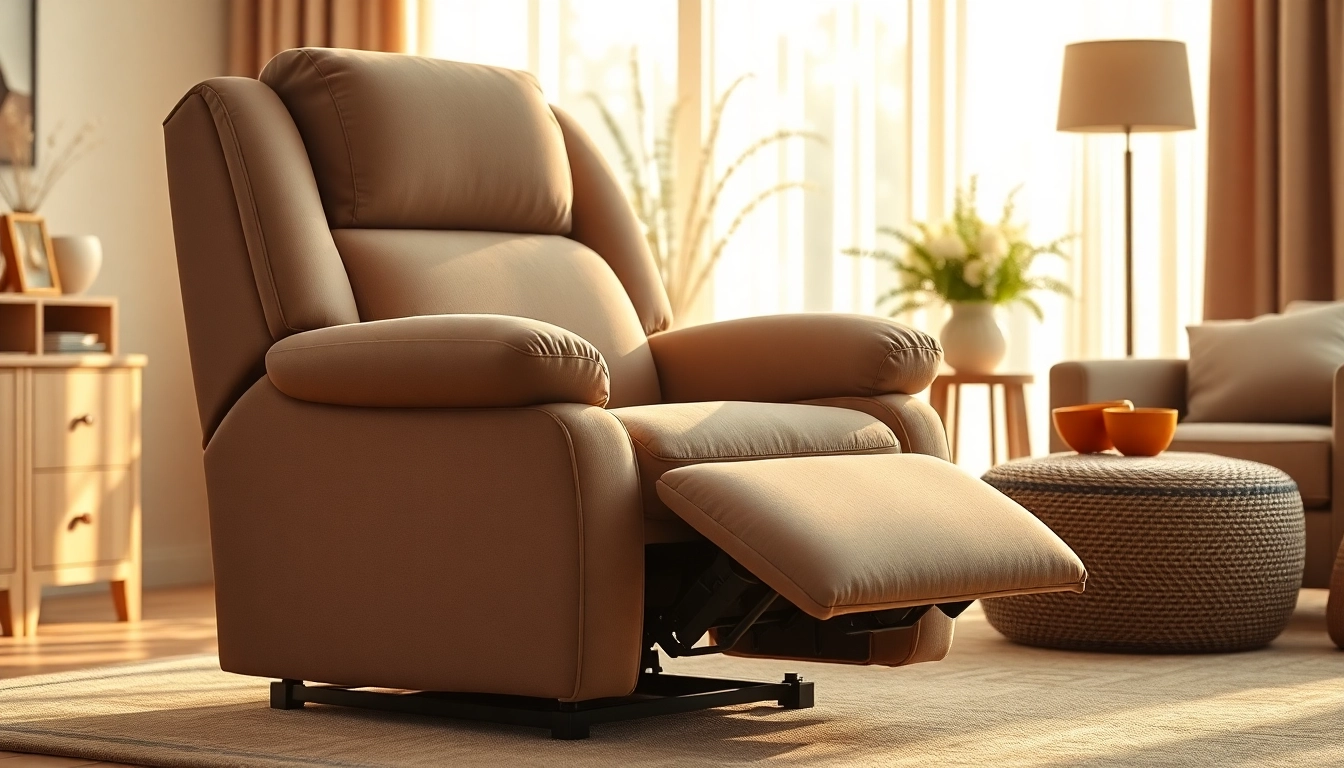 Discover a cozy reclining lift chair with heat and massage in a stylish living room.