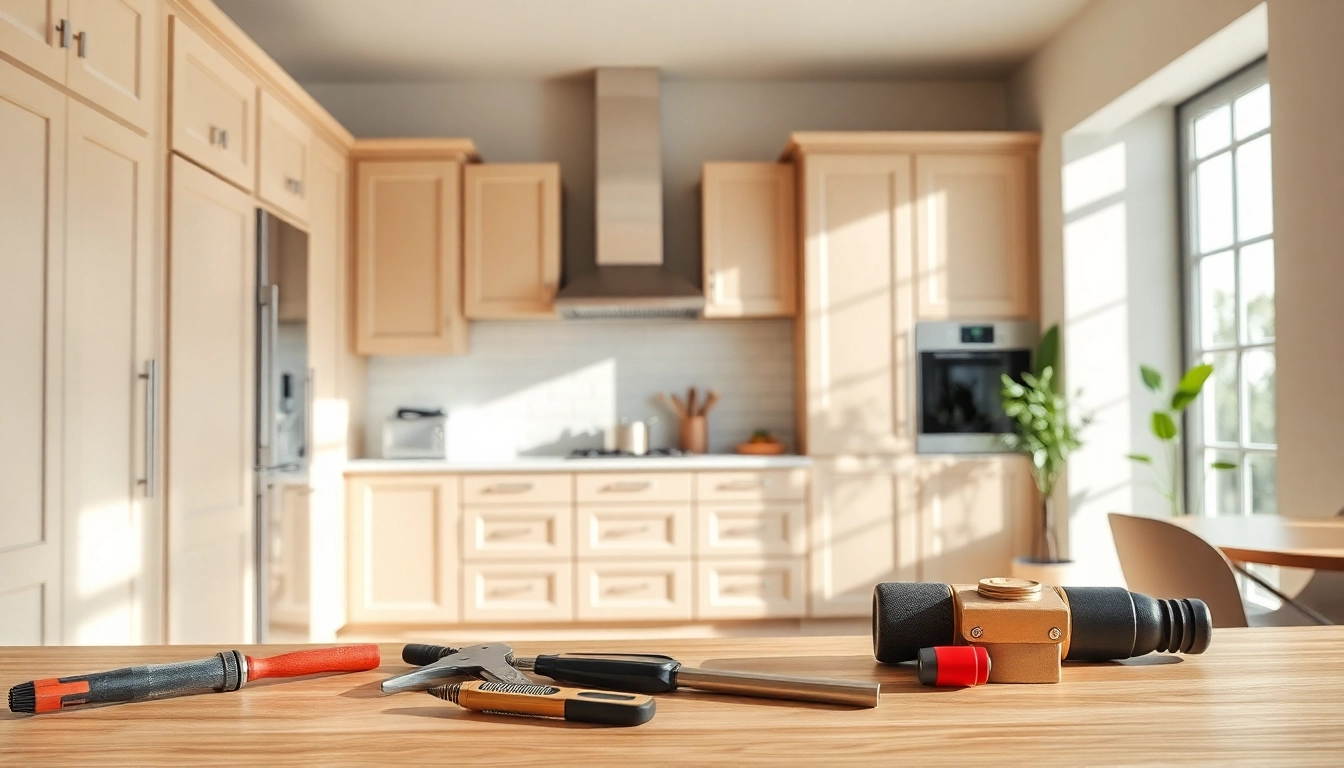 Transform your space with Cabinet Refacing Saint Petersburg FL, showcasing freshly refinished kitchen cabinets in a modern setting.