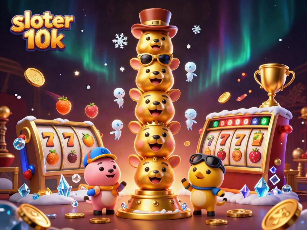 Engage with slot gacor 10k in an ultra-detailed casino scene filled with dynamic 3D elements.