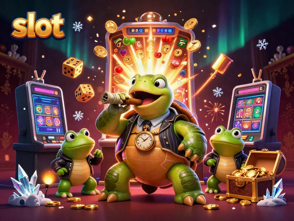 Pemain slot menang besar dengan slot gacor di GWP168, menampilkan karakter kartun beraksi di kasino.