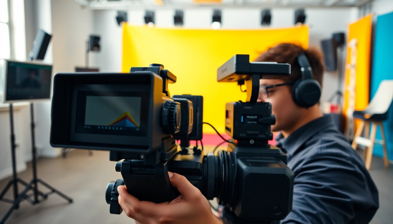 Capturing engaging video content strategy in a creative studio setting.