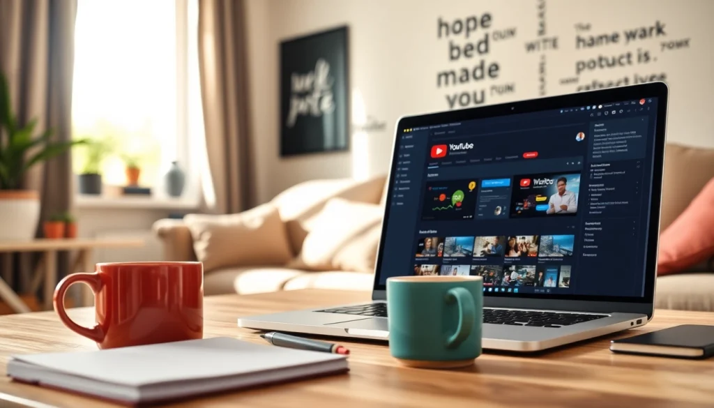 Enhance your digital strategy with a vibrant workspace showcasing a youtube smm panel dashboard.