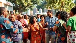 Celebrate the vibrant community of Orlando Black enjoying a cultural festival filled with joy and diversity.