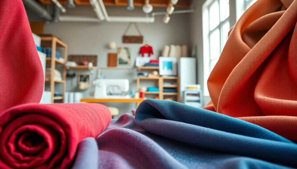 Punta di Roma stof met rijke texturen en kleuren in een naaiatelier.