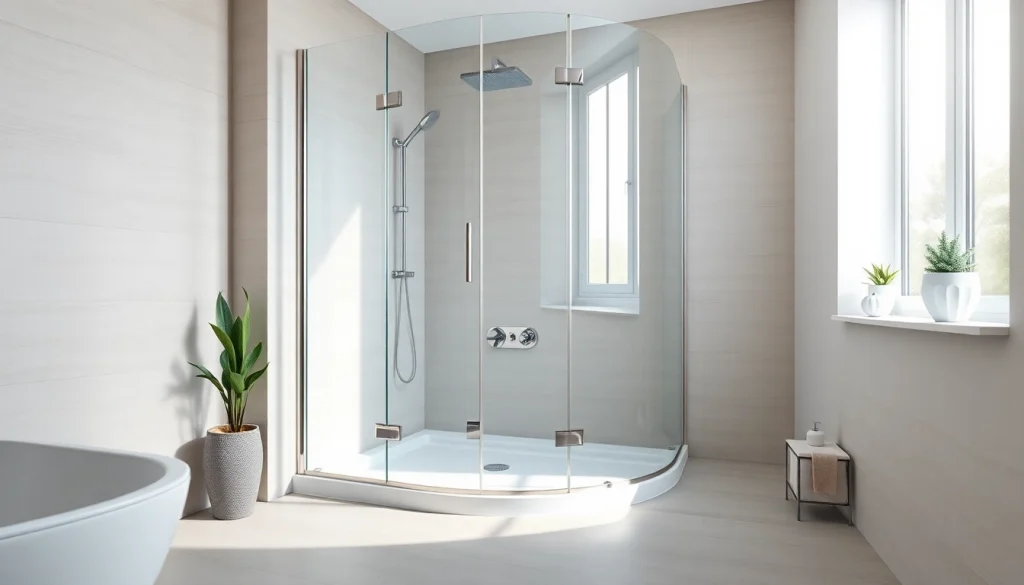 Erleben Sie die sonni Duschkabine in stilvollem Badezimmer-Design mit eleganten Glaselementen.