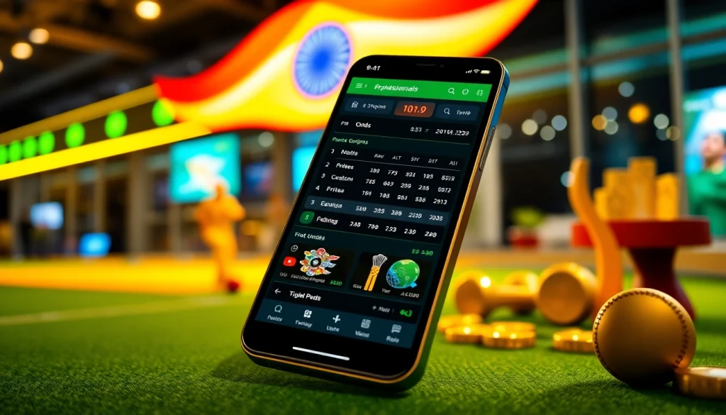 Betting app showcase with engaging design, emphasizing best sports betting apps India.
