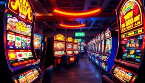 Exciting online slot hoki game interface featuring colorful machines and vibrant atmosphere.