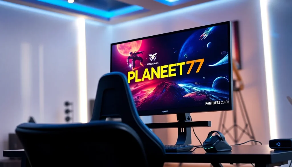 Mengalami keseruan dalam bermain PLANET77 game dengan setup gaming modern dan penuh gaya.