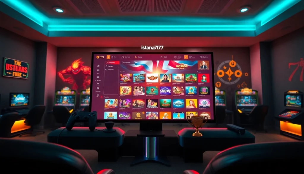 Menampilkan tampilan gaming Istana777 Situs dengan antarmuka interaktif yang menarik.