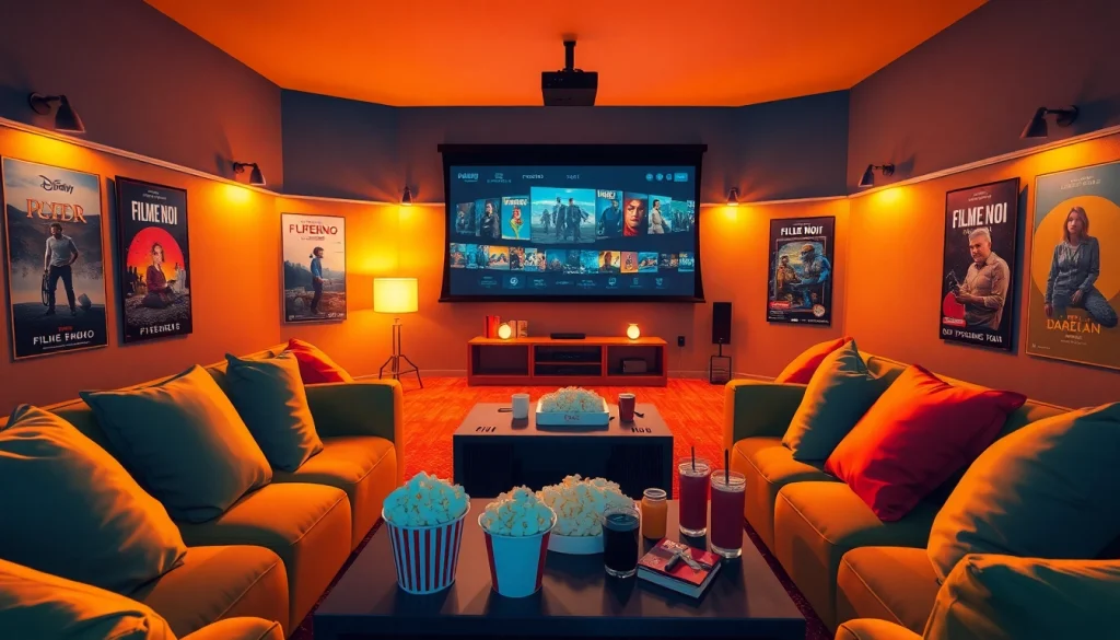 Cozy movie night setup featuring latest filme noi in 2025 for an engaging experience.