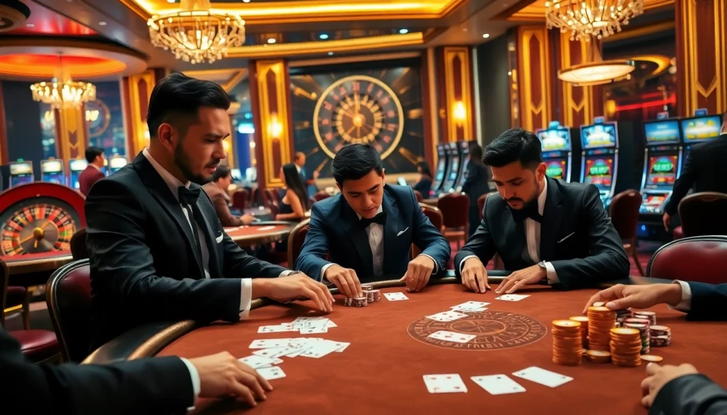 High-stakes poker table at https://rr88.wales/ showcasing elite gameplay and luxurious casino ambiance.