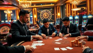 High-stakes poker table at https://rr88.wales/ showcasing elite gameplay and luxurious casino ambiance.
