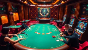 Exciting casino environment showcasing lively gaming scenes at hay88 com.
