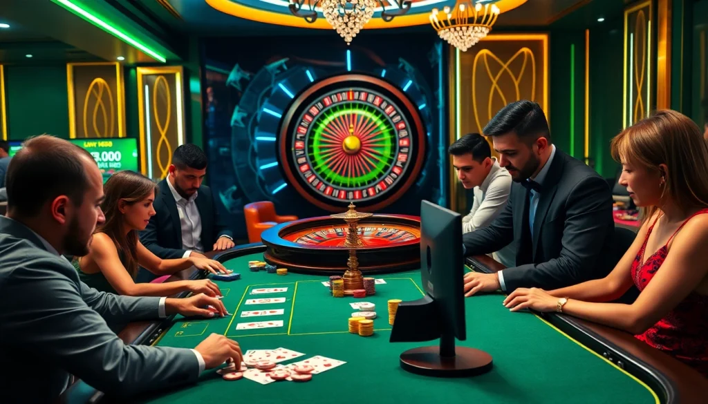 Join exhilarating gameplay at W88 - prominent link vao w88 showcased in a vibrant casino scene.