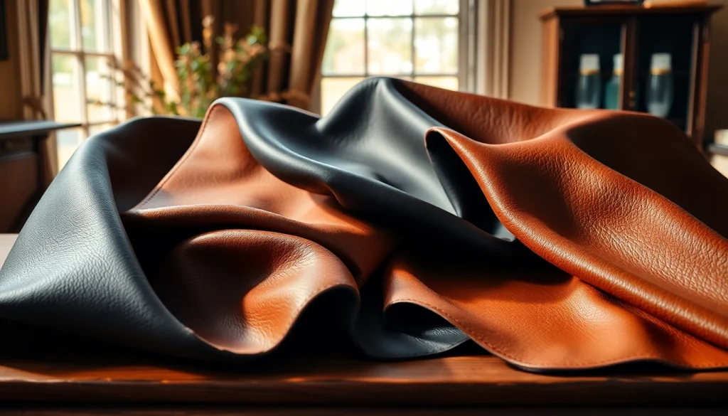 Ontdek kunst leer met diverse texturen en kleuren mooi uitgestald.