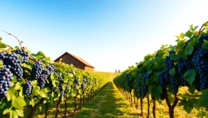 Savoring the beauty of Sacramento Wineries with vibrant grapevines under a sunny sky.