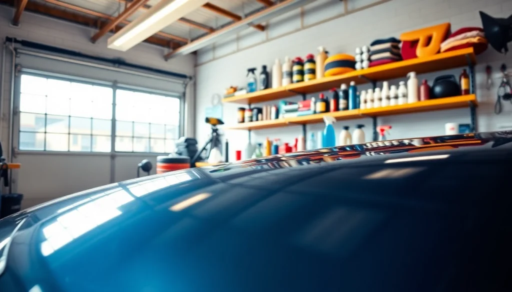 Experience exceptional car detailing near me with professional tools and a polished vehicle setup.