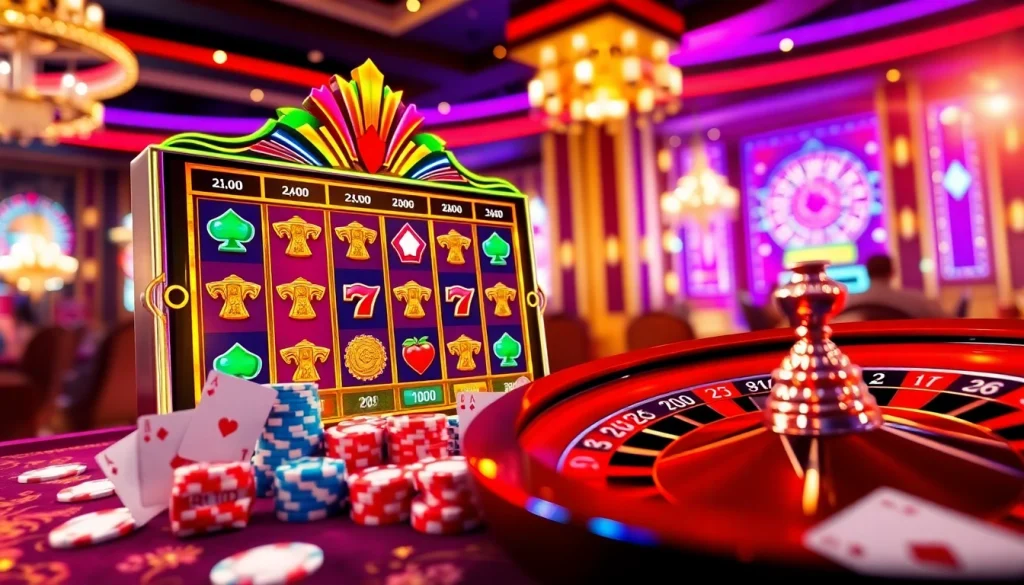 Naga169 slot online interface with engaging slot machine in a luxurious casino setting, exuding excitement and thrill.