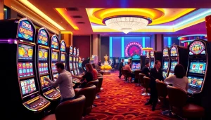 Players enjoying exciting IDN slot games in a luxurious casino environment.