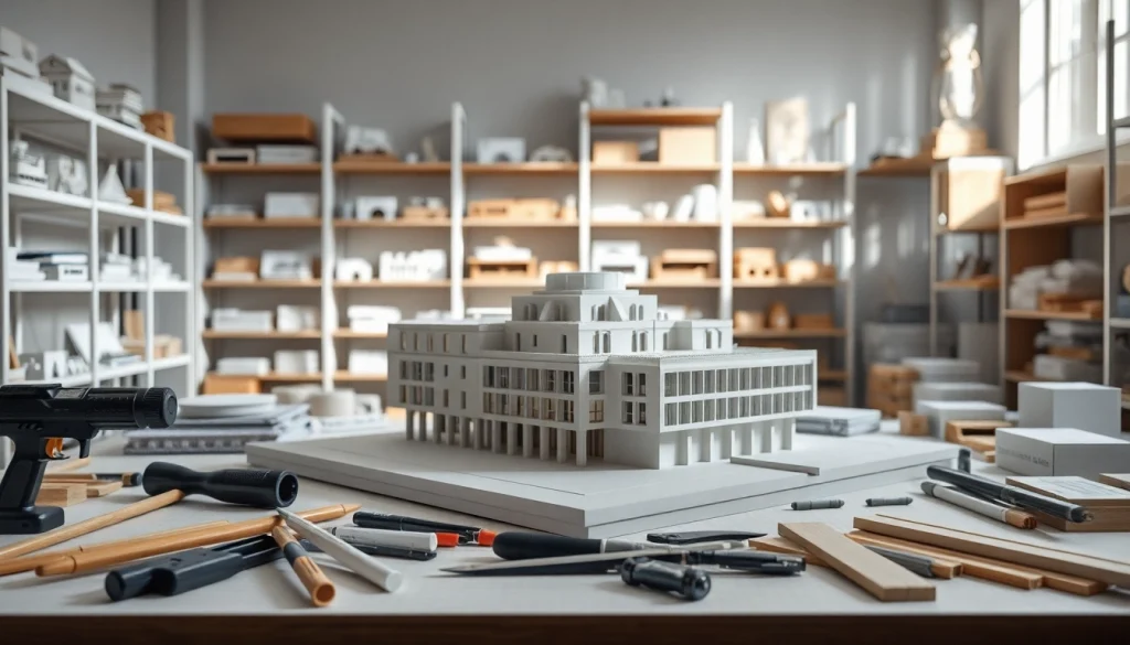 Architekturmodellbau Bielefeld: Detailreiche Modelle in professioneller Werkstatt zeigen handwerkliches Können.