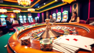 Experience the excitement of topclub casino gaming with vibrant roulette and poker action.