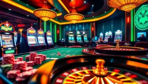 Enjoying an immersive gaming experience at MM88 casino with poker chips and roulette wheel.