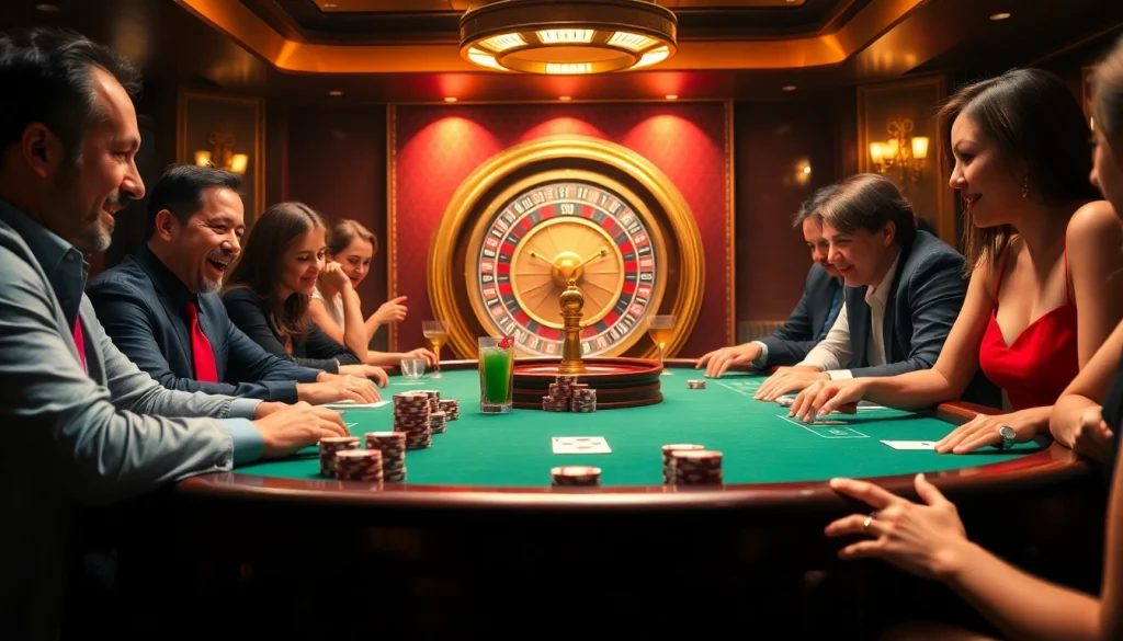 Players engaging in an exciting poker game at PS99 casino, showcasing rich colors and a thrilling atmosphere.