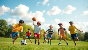 Engaged boys playing at Multi Sports Camps for Boys, highlighting teamwork and fun in various sports.