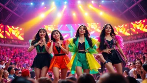 Engaging performance featuring blackpink members connecting with fans on stage.