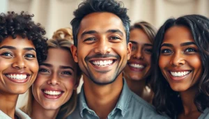 歯並び 悪い examples: Diverse individuals showcasing various dental alignments with smiles.