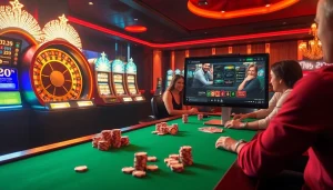 Enthusiasts engaging with Onicplay's virtual casino environment featuring roulette, slots, and poker games.