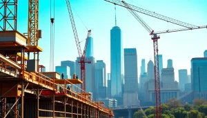 New York City Commercial General Contractor managing a bustling construction site.