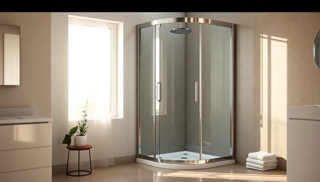 Duschkabine 90x90 komplett in modernem Badezimmer mit elegantem Design und natürlichem Licht.