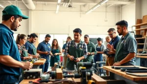Students training at trade schools in Hawaii, engaging in hands-on learning activities.