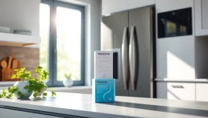 Waterdrop WD-F08 Replacement for 4396841 showcased in a modern kitchen environment.