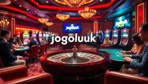 Experience the excitement of Jogoluck at a luxury casino with vibrant games and elegant players.