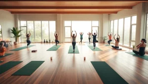 ホットヨガ おすすめ セッションが行われる静かなヨガスタジオで、多様な参加者たち。