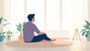 Anxiety symptoms depicted through serene individual in a calming environment.