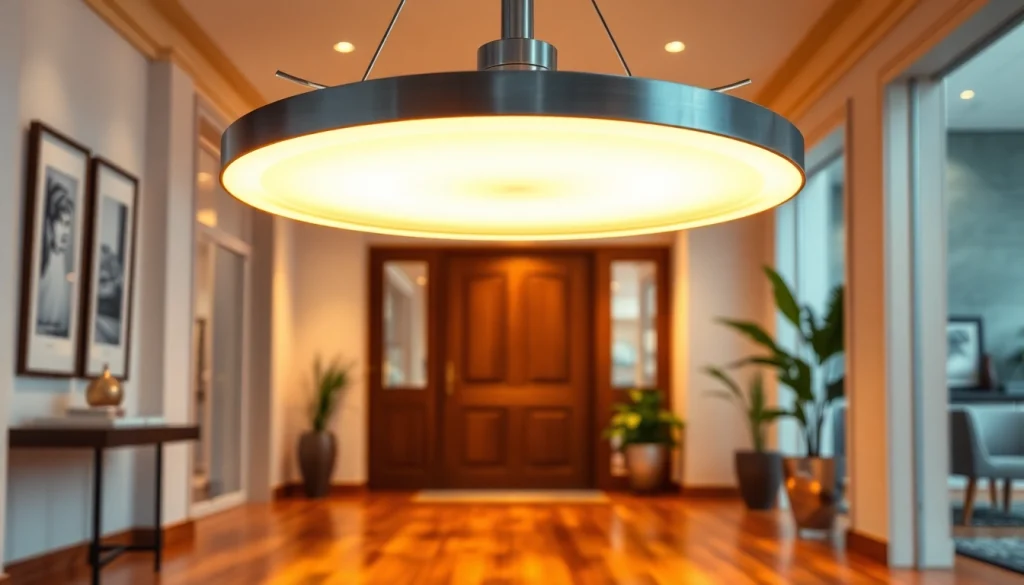 Highlighting hallway lighting fixtures in a contemporary setting with warm, inviting illumination.