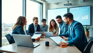 Understanding competitive intelligence faqs in a business meeting with teamwork and analysis.