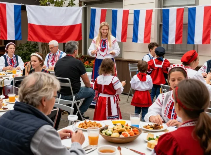 Dynamic Polish community event in San Francisco showcasing traditions at https://www.sfpol.com/ with families and cultural activities.